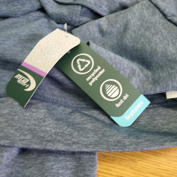 NWT Women's 2X MTA Sports Blue Long Sleeve Crewneck Crop Active Top Fast Dri - Picture 2 of 7